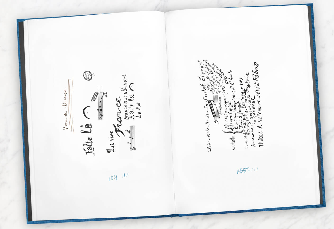 Calligrammes manuscripts by Apollinaire